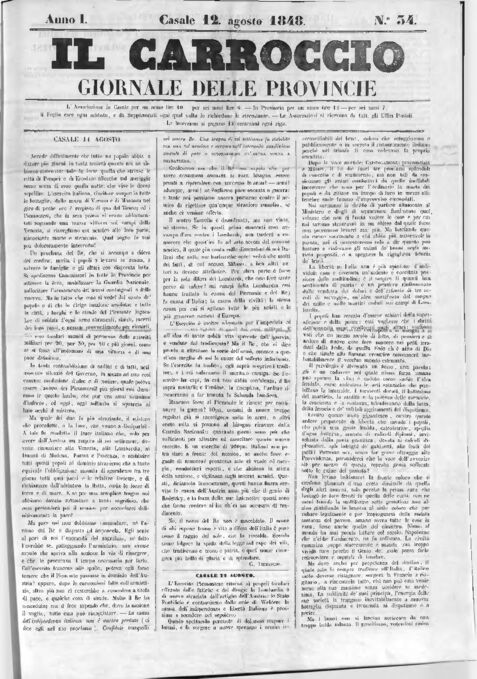 Il Carroccio - Edizione 34 del 12/08/1848